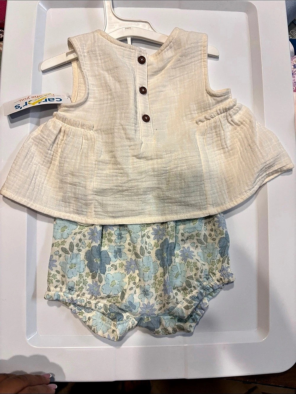 Carter's Floral Romper Set Girls 9M NWT
